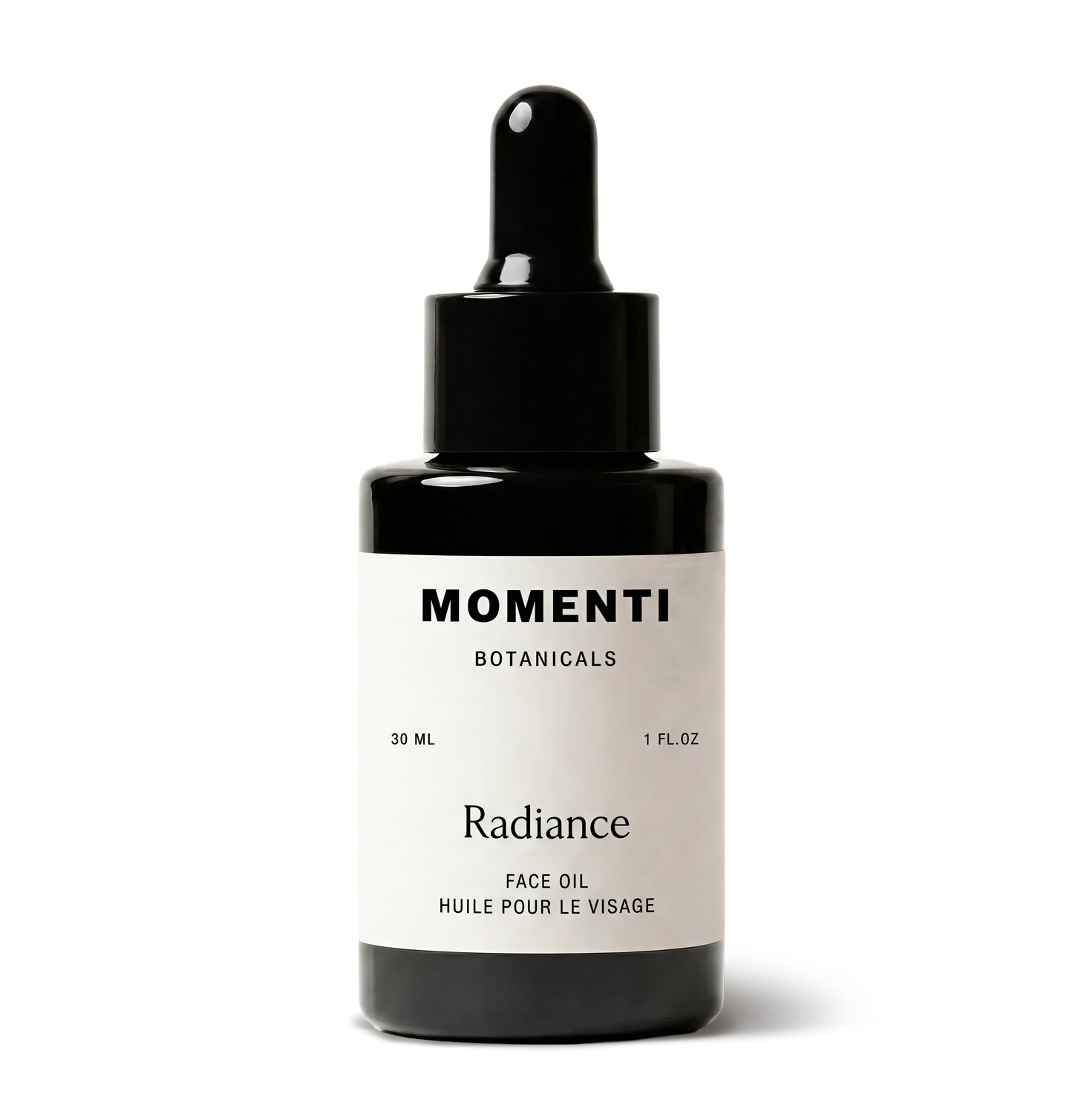 Bottle of Momenti Botanicals Radiance Face Oil